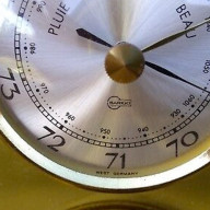 Barometer, Uhren, Thermometer und Hygrometer